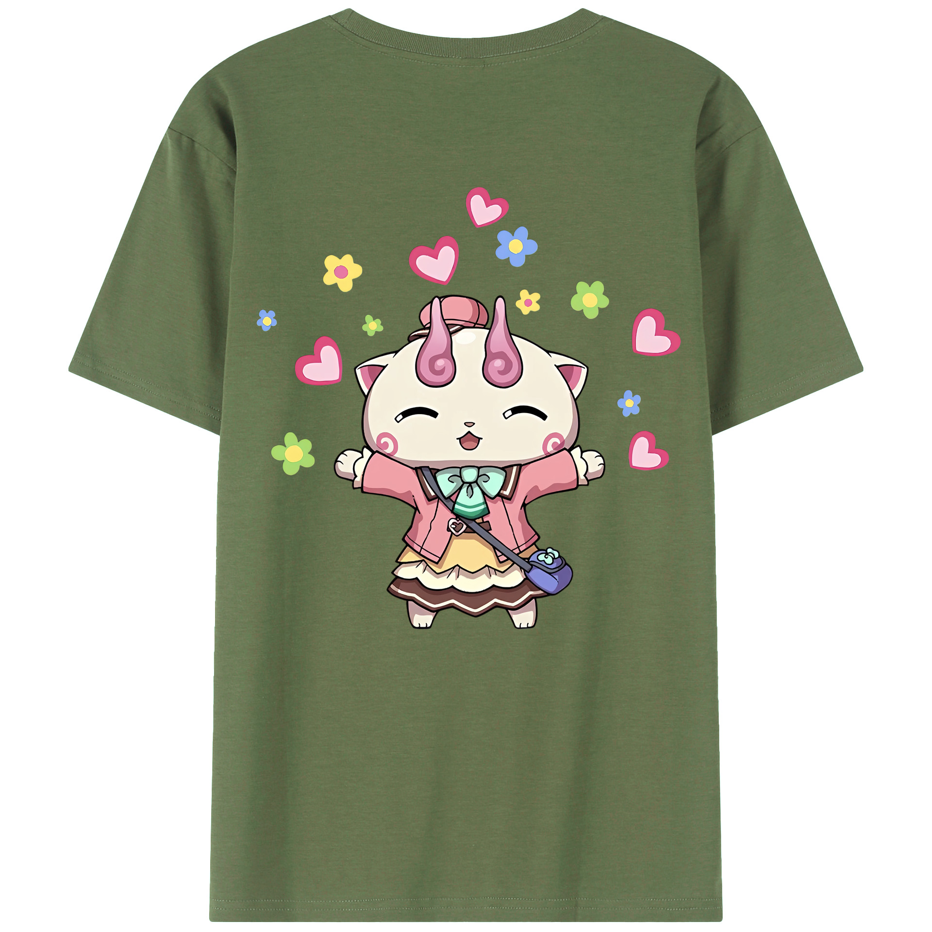 （画像用） 妖怪ウォッチ Yo-kai Watch 綿100％ メンズ半袖Tシャツ（バックプリント） 通気性